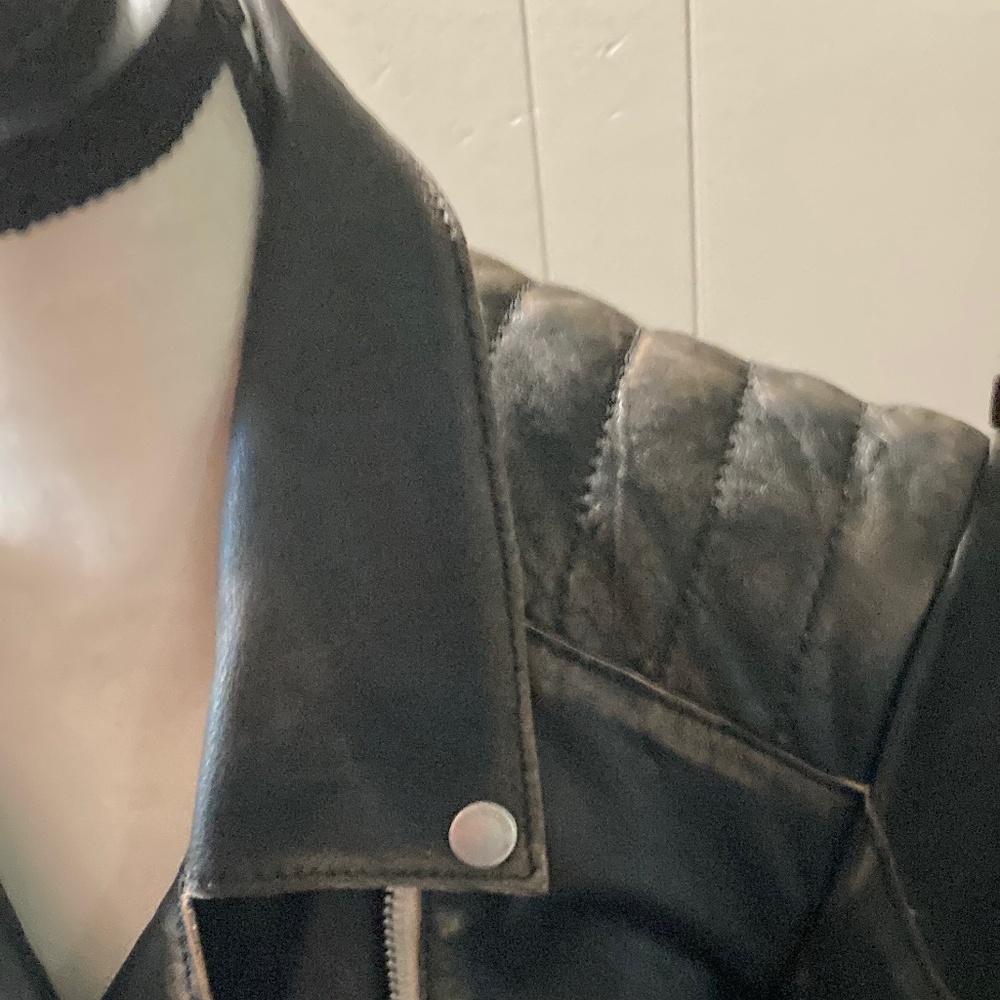 NWT  Mauritius Distressed Lamb Skin Moto Zip-Up Jacket 🤩🤩 - Picture 10 of 16